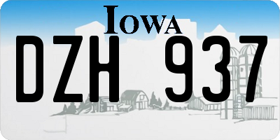 IA license plate DZH937