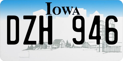 IA license plate DZH946