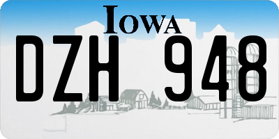 IA license plate DZH948