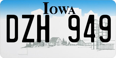 IA license plate DZH949