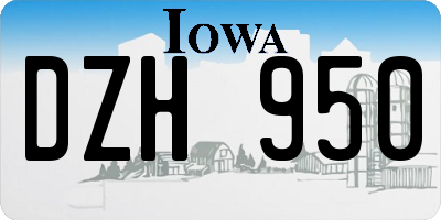 IA license plate DZH950