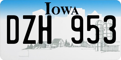 IA license plate DZH953