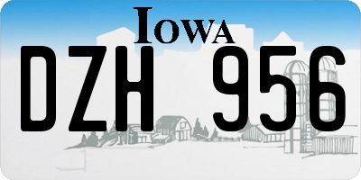 IA license plate DZH956