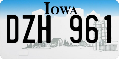 IA license plate DZH961