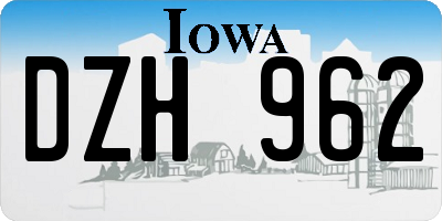 IA license plate DZH962