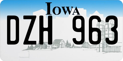 IA license plate DZH963