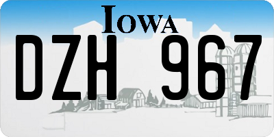 IA license plate DZH967