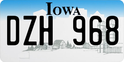 IA license plate DZH968
