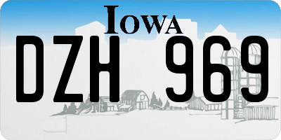 IA license plate DZH969