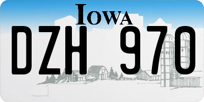 IA license plate DZH970