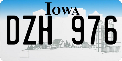 IA license plate DZH976