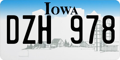 IA license plate DZH978