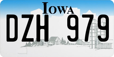 IA license plate DZH979