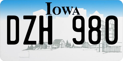 IA license plate DZH980