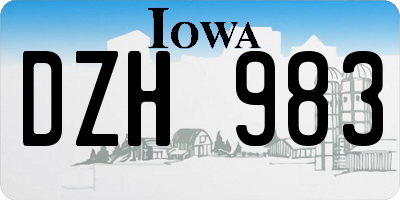 IA license plate DZH983