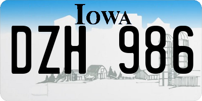 IA license plate DZH986