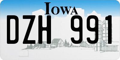 IA license plate DZH991