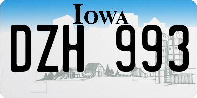 IA license plate DZH993