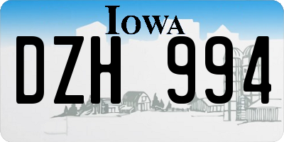 IA license plate DZH994