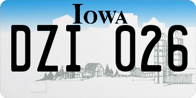 IA license plate DZI026