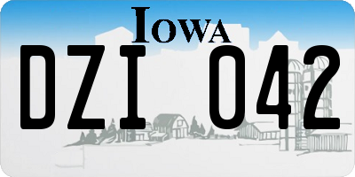 IA license plate DZI042