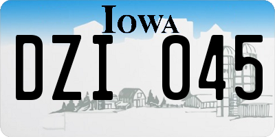 IA license plate DZI045