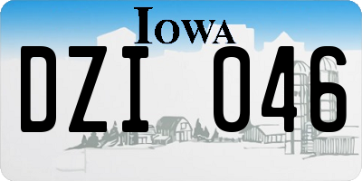 IA license plate DZI046