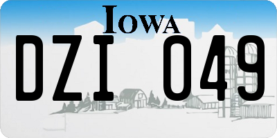 IA license plate DZI049