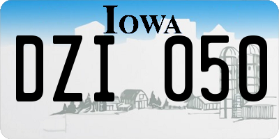 IA license plate DZI050