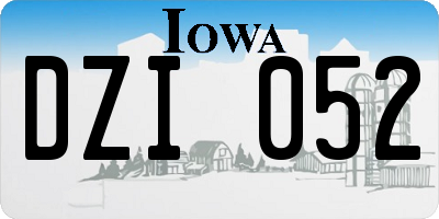 IA license plate DZI052