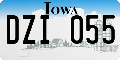IA license plate DZI055