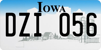 IA license plate DZI056