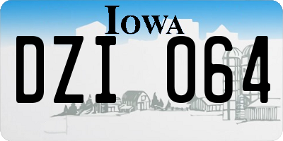 IA license plate DZI064