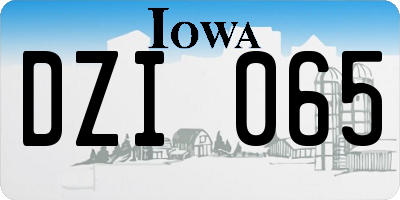 IA license plate DZI065