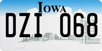 IA license plate DZI068