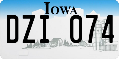 IA license plate DZI074