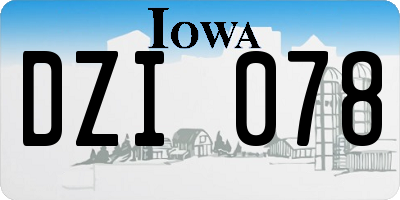 IA license plate DZI078