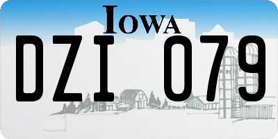 IA license plate DZI079