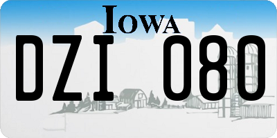 IA license plate DZI080