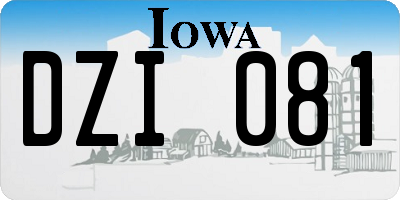 IA license plate DZI081