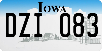 IA license plate DZI083