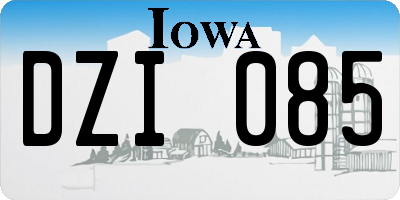 IA license plate DZI085