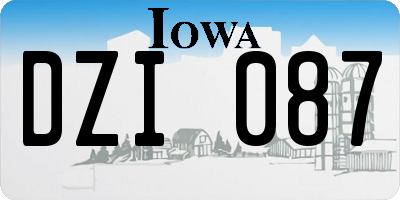 IA license plate DZI087