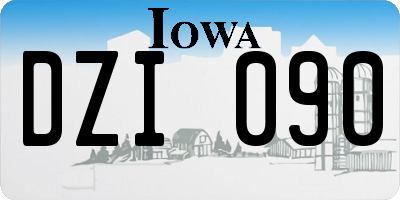 IA license plate DZI090