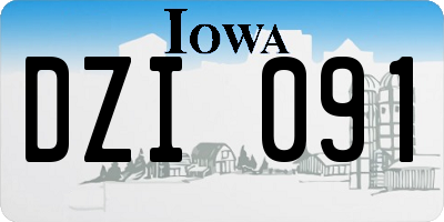 IA license plate DZI091