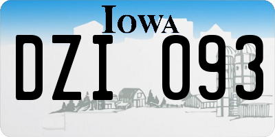 IA license plate DZI093