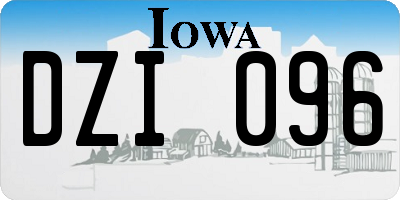 IA license plate DZI096