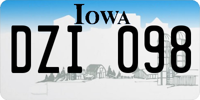 IA license plate DZI098