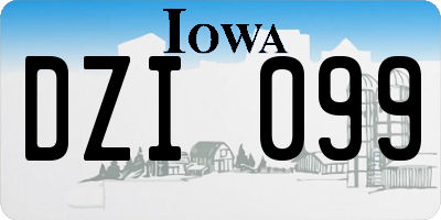 IA license plate DZI099