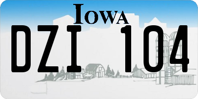 IA license plate DZI104